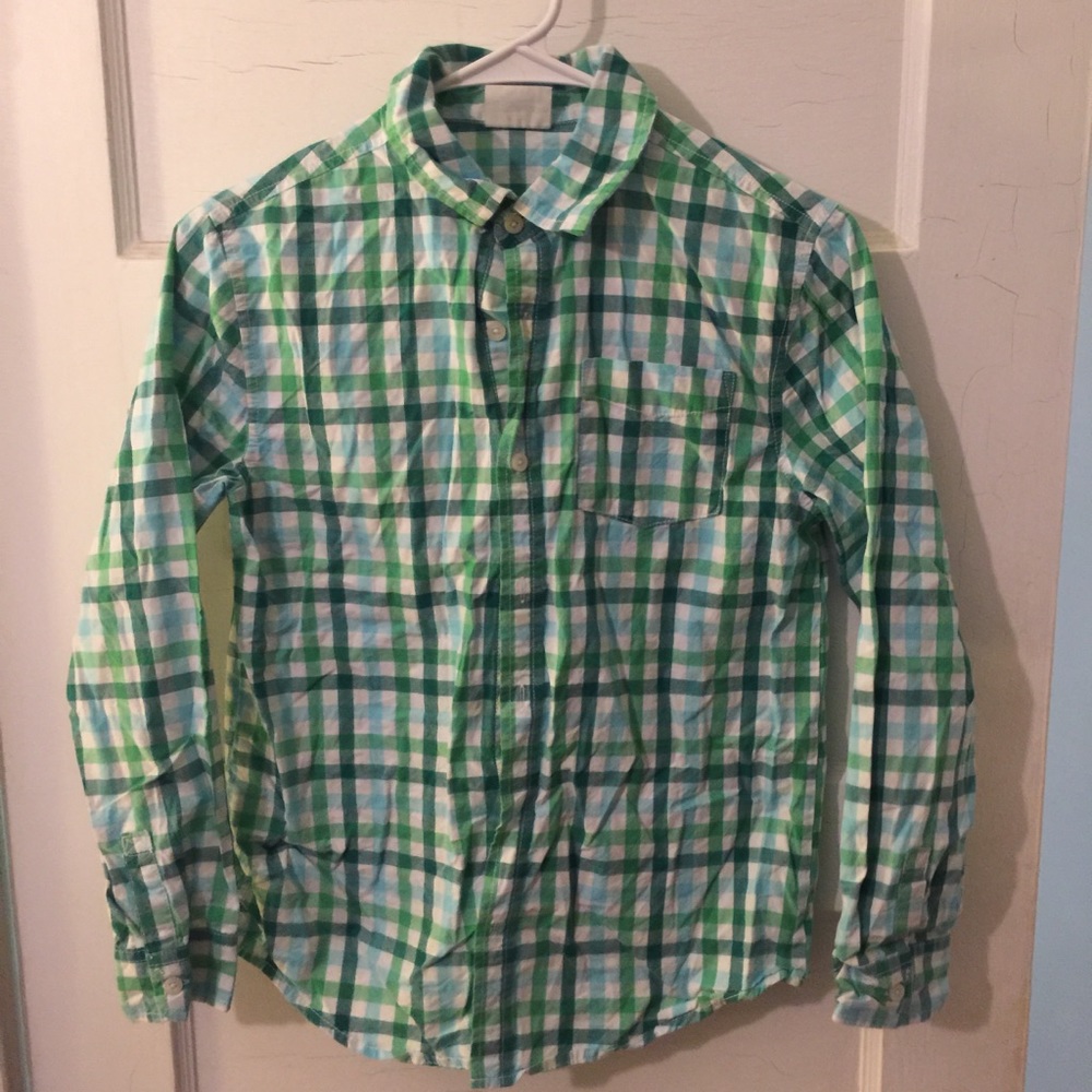 Boys plaid button down shirt